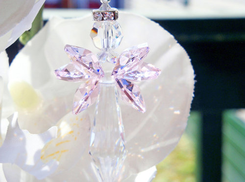 Crystal Angel Suncatcher, Pink Angel Sun Catcher for the Home, Memorial Gift