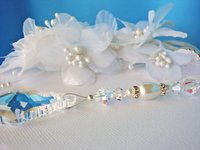 White Ceiling Fan Pull Chain, Swarovski Crystal Light Pulls, House Warming Gift
