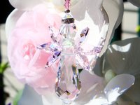 Pink Swarovski Crystal Angel Suncatcher – Memorial, Baby Shower and Sympathy Gift, Guardian Angel Decor