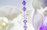 Purple Crystal Angel with Cross Rear View Mirror Charm – Car Suncatcher & Guardian Angel Sympathy Gift