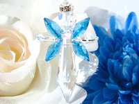 Crystal Angel Car Charm, Aqua Blue Angel Rearview Mirror Charm, Angel Memorial Gift