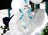 Crystal Angel Rear View Mirror Charm, Swarovski Crystal Angel Suncatcher for Car Rearview Mirror, Guardian Angel Memorial Gift