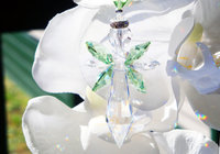 Crystal Angel Suncatcher, Green Guardian Angel Sun Catcher, Angel Memorial Gift, Swarovski Crystals