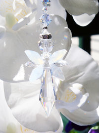 Angel Car Charm, Crystal Guardian Angel Rear View Mirror Charm, White Opal, Angel Memorial Gift, Car Accessories