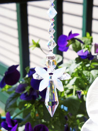 Angel Car Charm, Crystal Guardian Angel Rear View Mirror Charm, White Opal, Angel Memorial Gift, Car Accessories