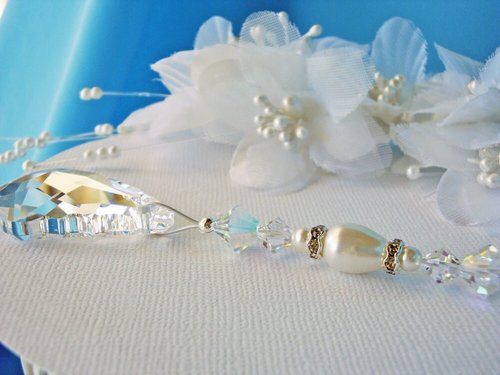 White Ceiling Fan Pull Chain, Swarovski Crystal Light Pulls, House Warming Gift
