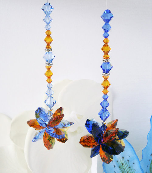 RESERVED LISTING 2 Crystal Car Charm, Swarovski Crystal Rear View Mirror Charm,  Car Accessories