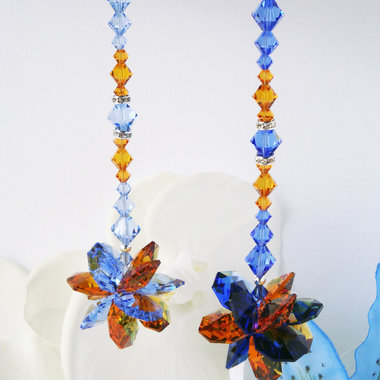 RESERVED LISTING 2 Crystal Car Charm, Swarovski Crystal Rear View Mirror Charm,  Car Accessories